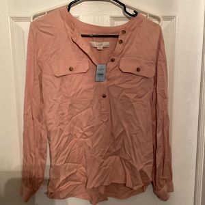 LOFT blush blouse. Small petite. NWT.